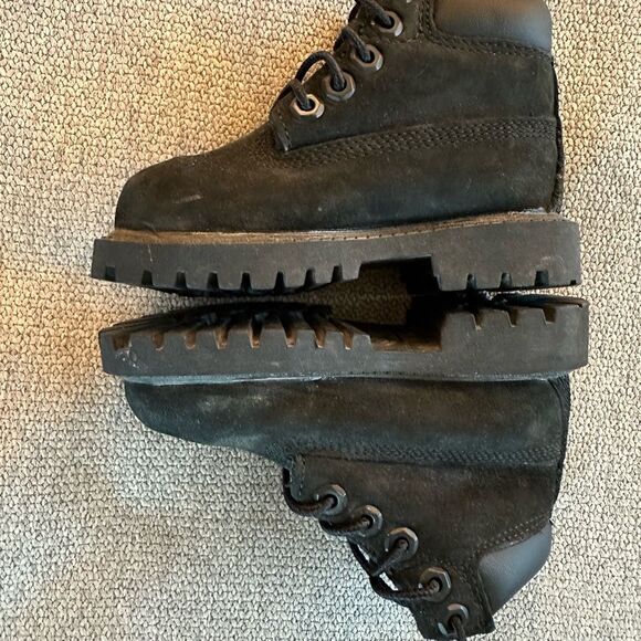 Timberland Kids Leather Waterproof Black Boots Size 6c - Picture 3 of 8